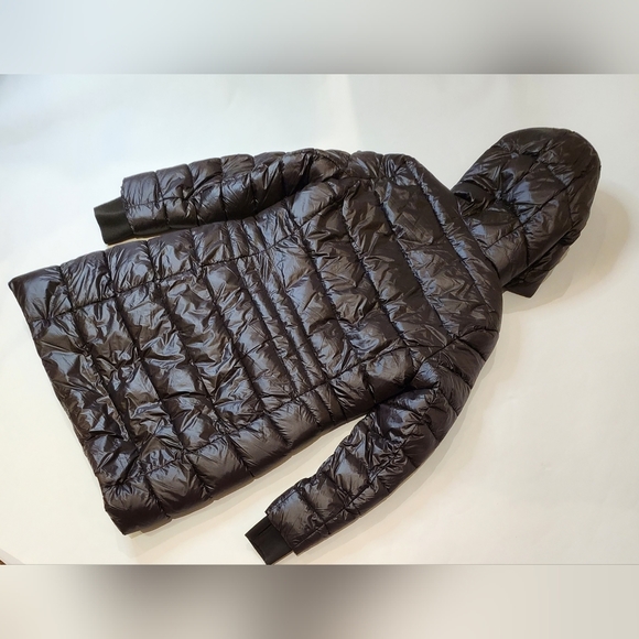 LUCKY Brand Womens Sz L Knee Length Cozy Lined Zip Front Puffer Chocolate NWOT - Picture 5 of 16